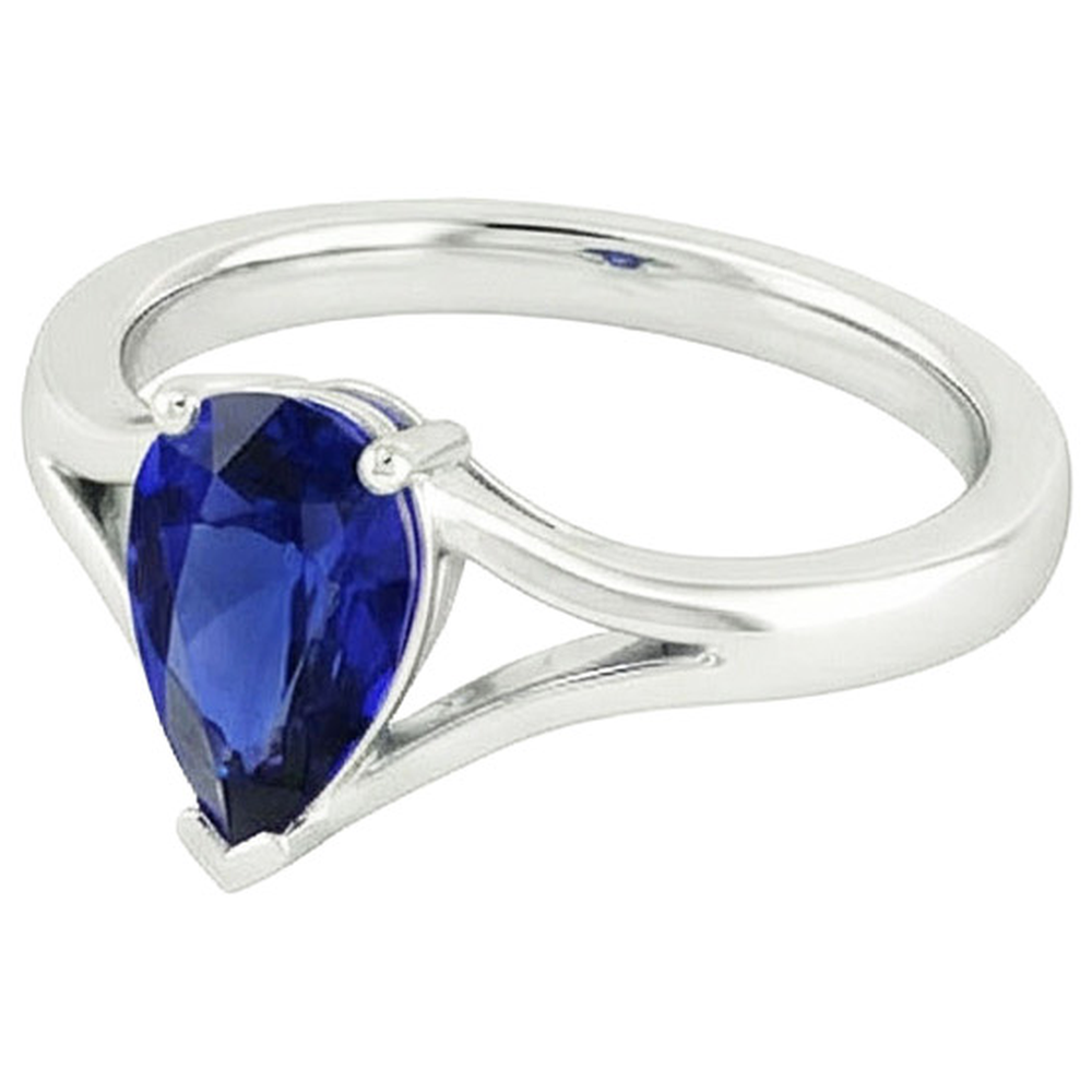 vero pear diamante 2.50carati anello vista dall'alto