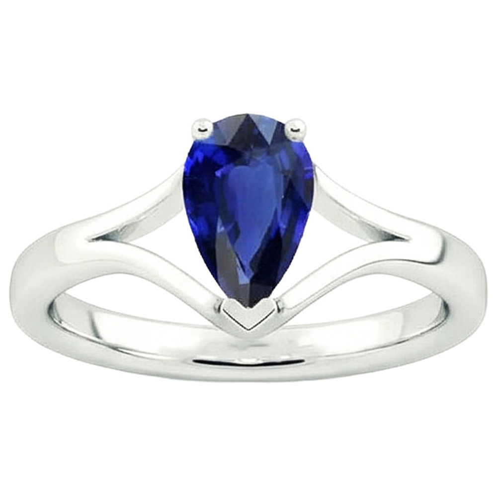 vero pear diamante 2.50carati anello vista di profilo