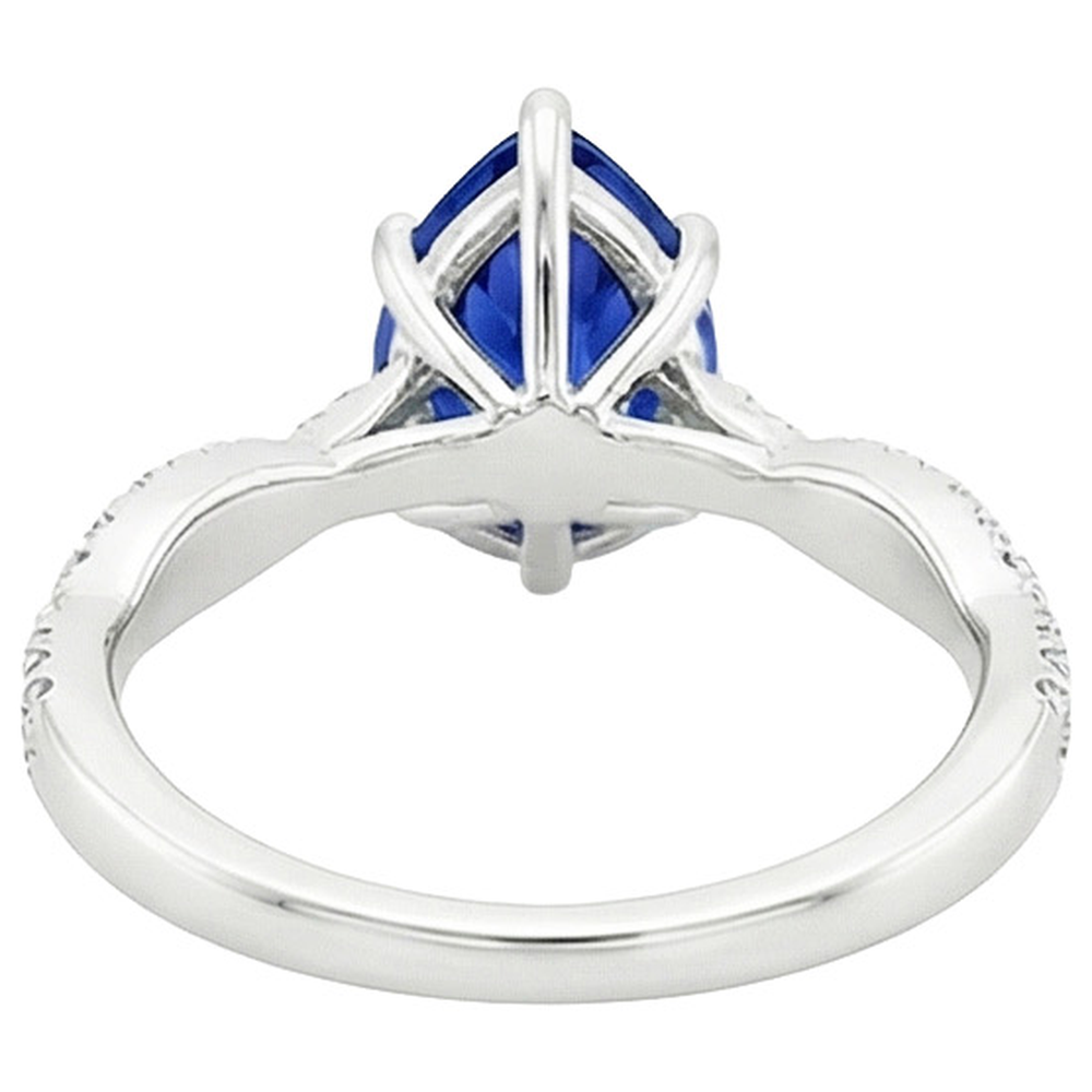 vero pear diamante 5.50carati anello vista dall'alto