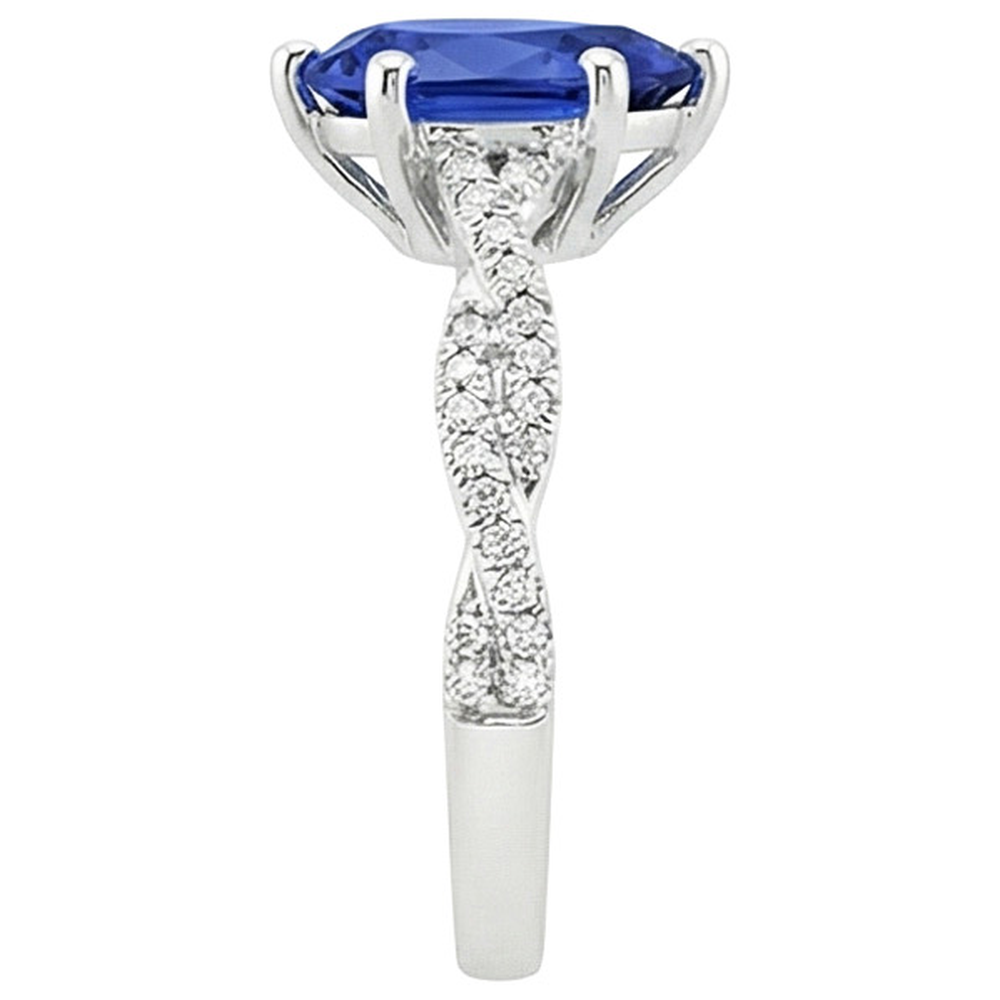 vero pear diamante 5.50carati anello su bianco