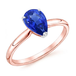 Anello Solitario Pera Zaffiro Sri Lanka 3 Carati
