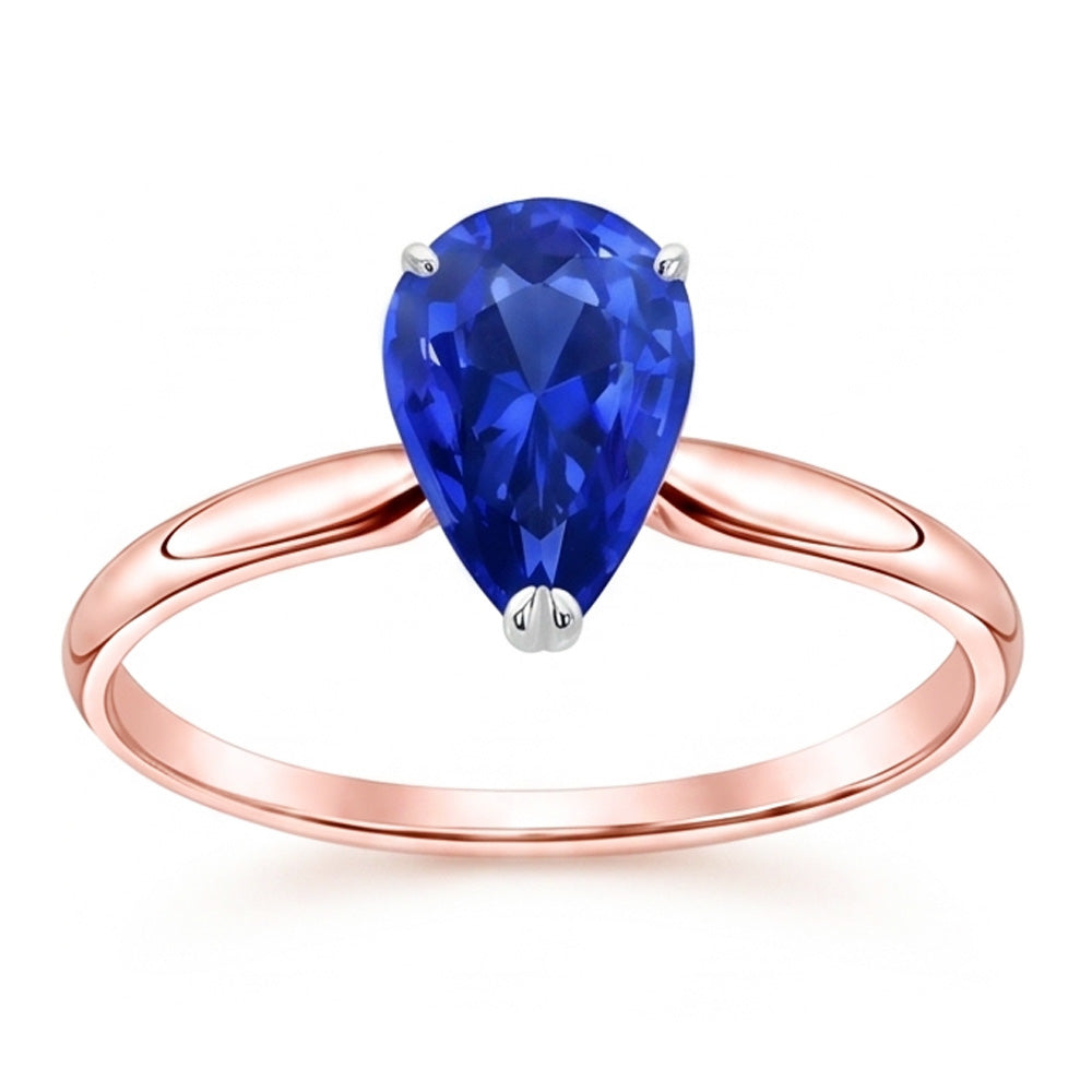 Anello Solitario Pera Zaffiro Sri Lanka 3 Carati