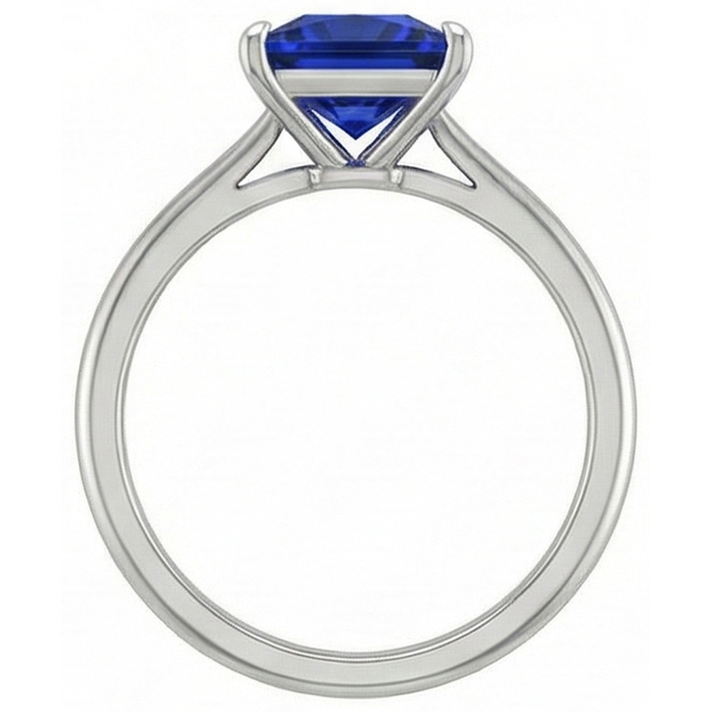 Anello Solitario Principessa Sri Lanka Zaffiro Oro Bianco 5 Carati 14K
