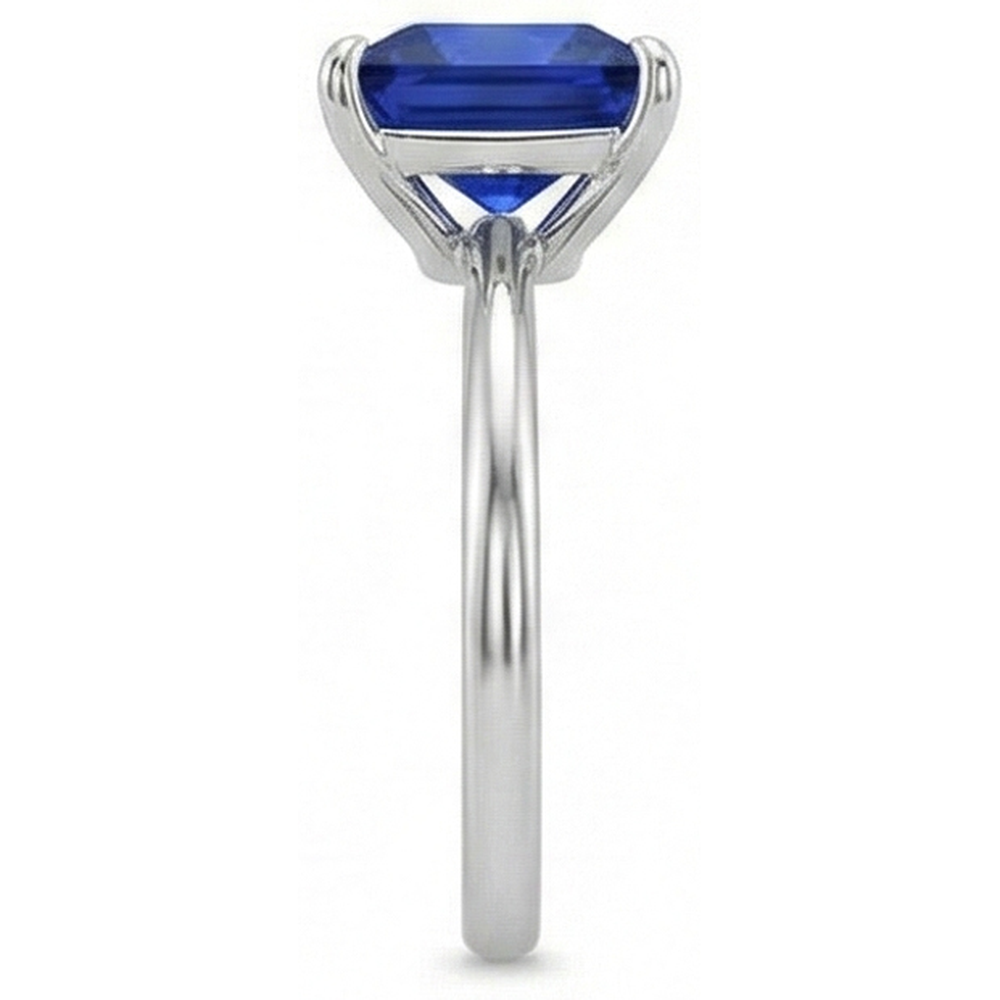 Anello Solitario Principessa Sri Lanka Zaffiro Oro Bianco 5 Carati 14K