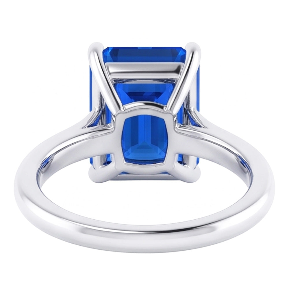 Anello Solitario Radiante con Zaffiro dello Sri Lanka 1.50 Carati Gioielli da Donna