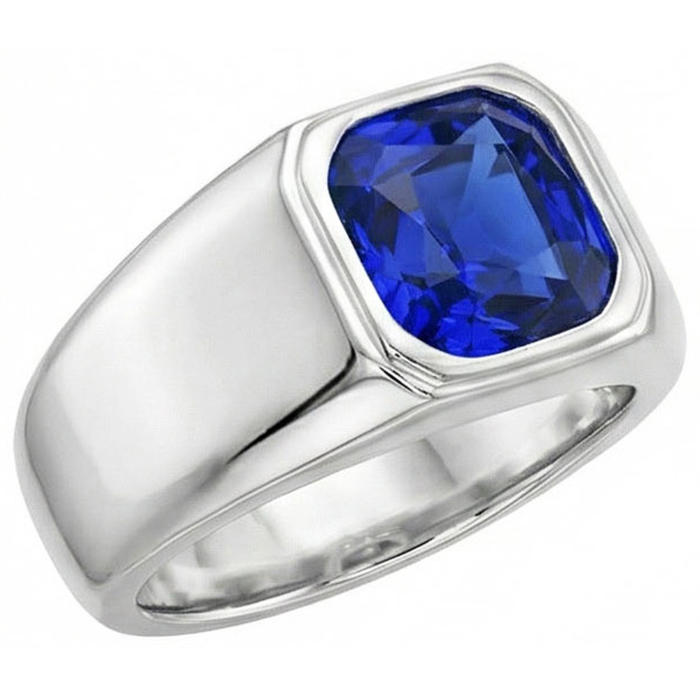 Anello Regolabile Panchdhatu Con Zaffiro Blu Naturale Ceylon 10 Carati, Uomo/Donna, Placcato Argento, Pietra Neelam Certificata