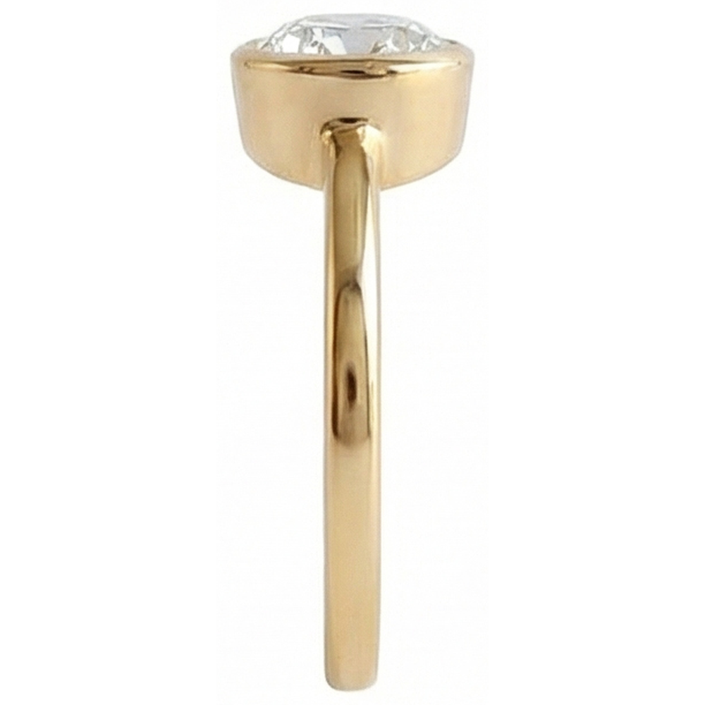Anello Solitario Rotondo Con Genuino Diamanti Naturali Autentici ( non creati in laboratorio ) Taglio Miniera Incastonato Lunetta 1.5 Carati