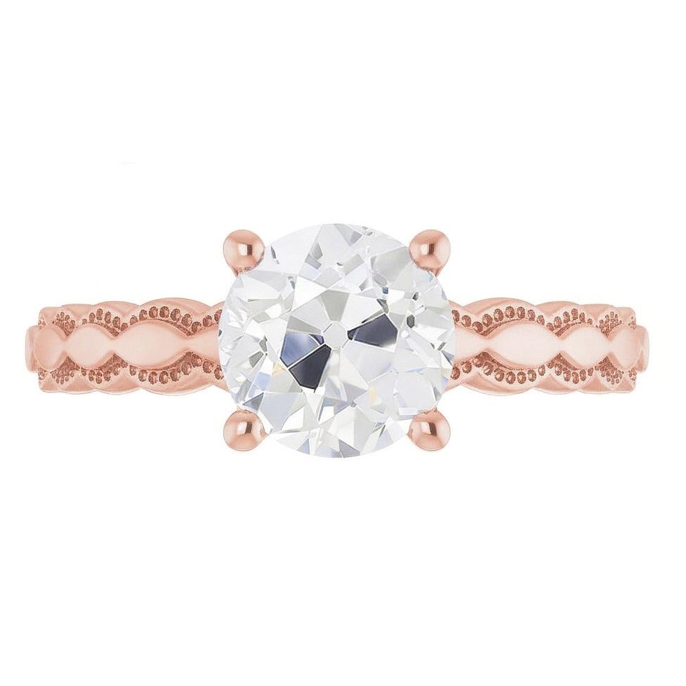 vero round diamante 2carati anello angolo laterale
