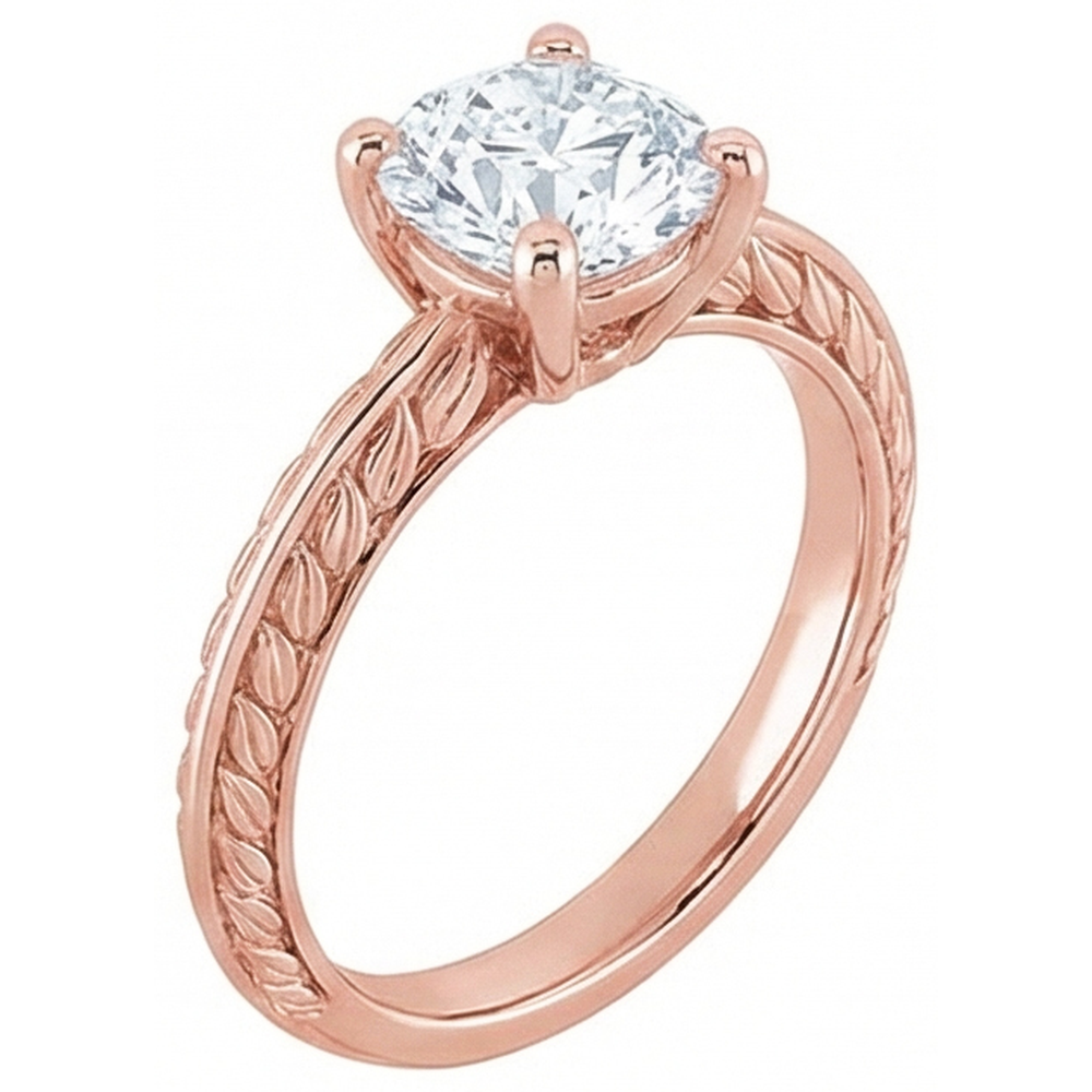 vero round diamante 3carati anello angolo laterale