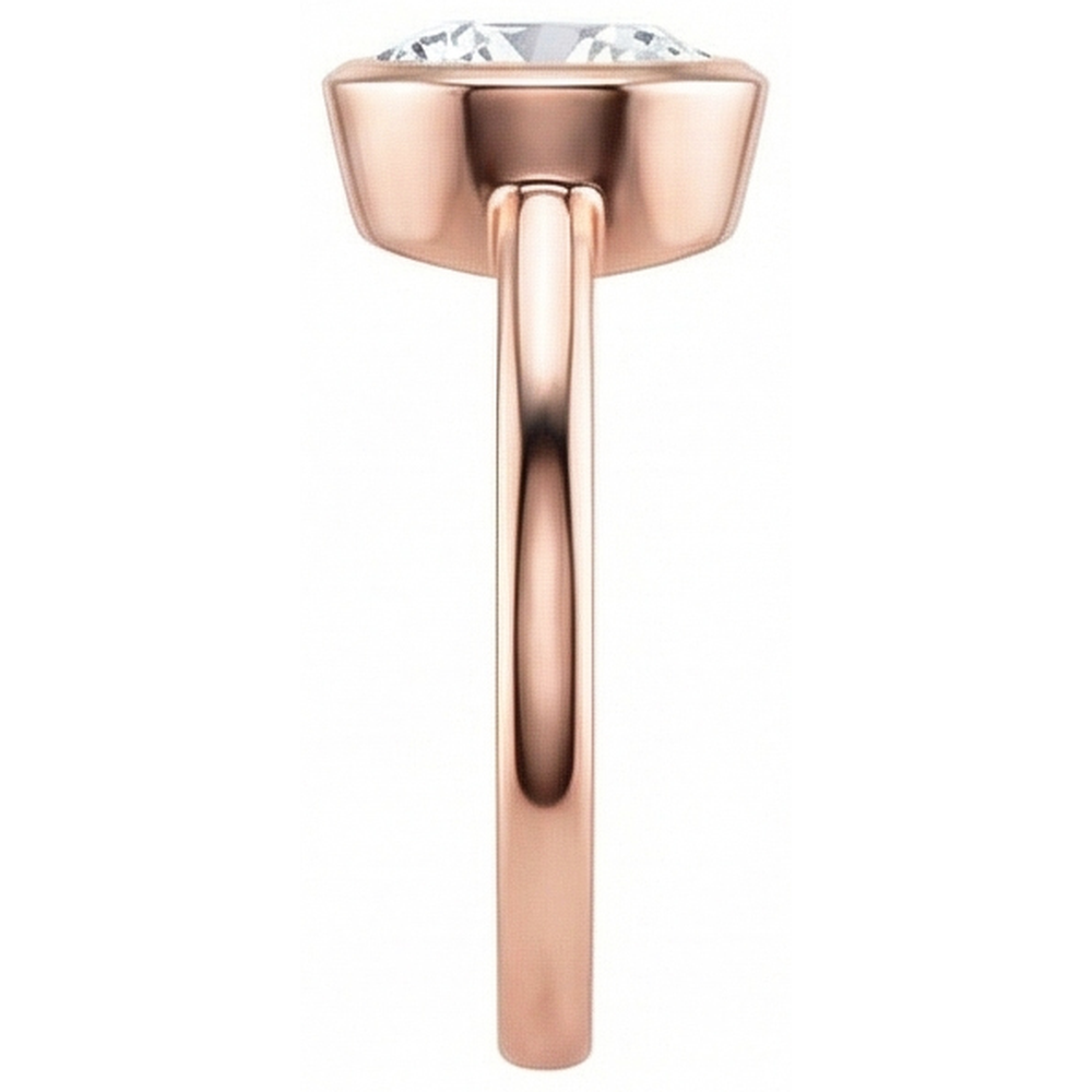 vero round diamante 1carati anello vista di profilo