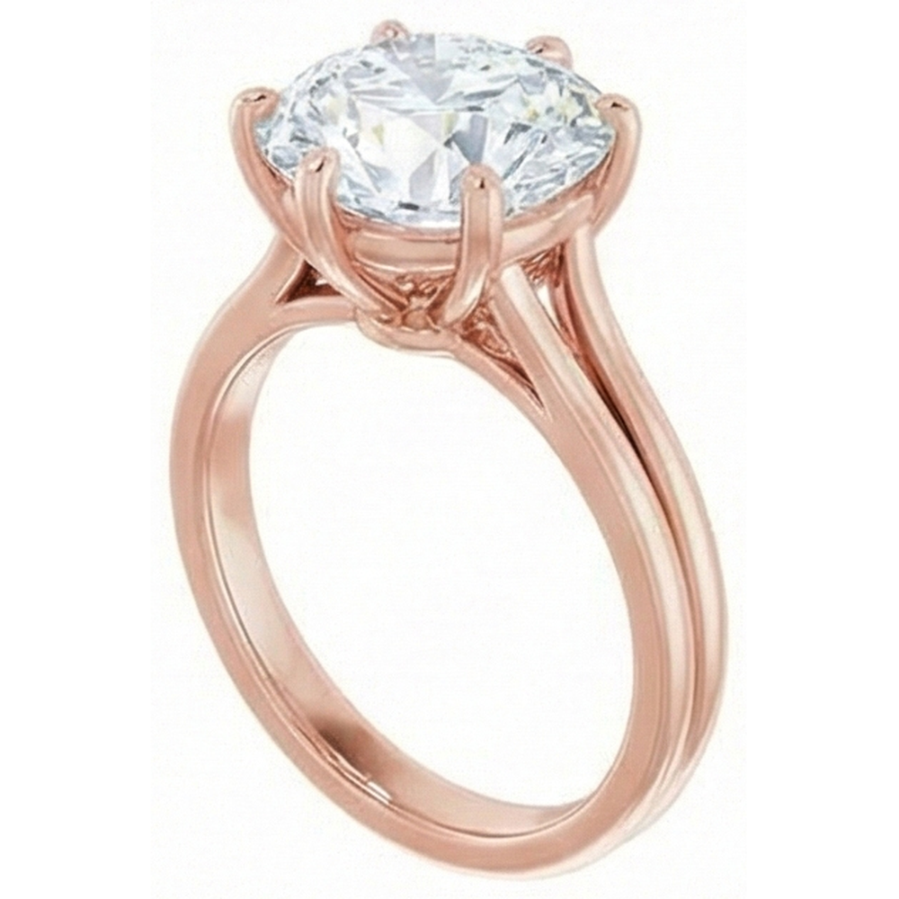 Anello Solitario Rotondo Vecchio Minatore Vero Diamante Naturale Autentico ( non creato in laboratorio ) 6 Prong Set 6.50 Carati