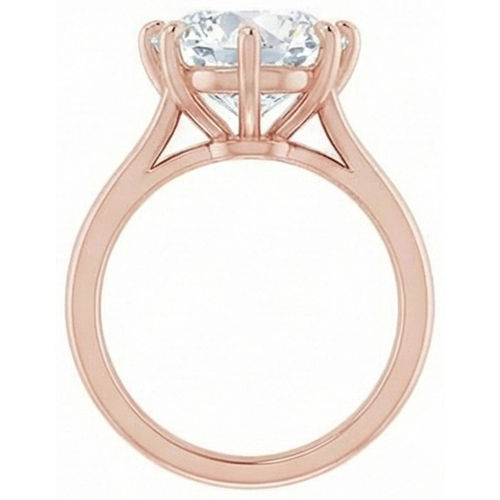 Anello Solitario Rotondo Vecchio Minatore Vero Diamante Naturale Autentico ( non creato in laboratorio ) 6 Prong Set 6.50 Carati