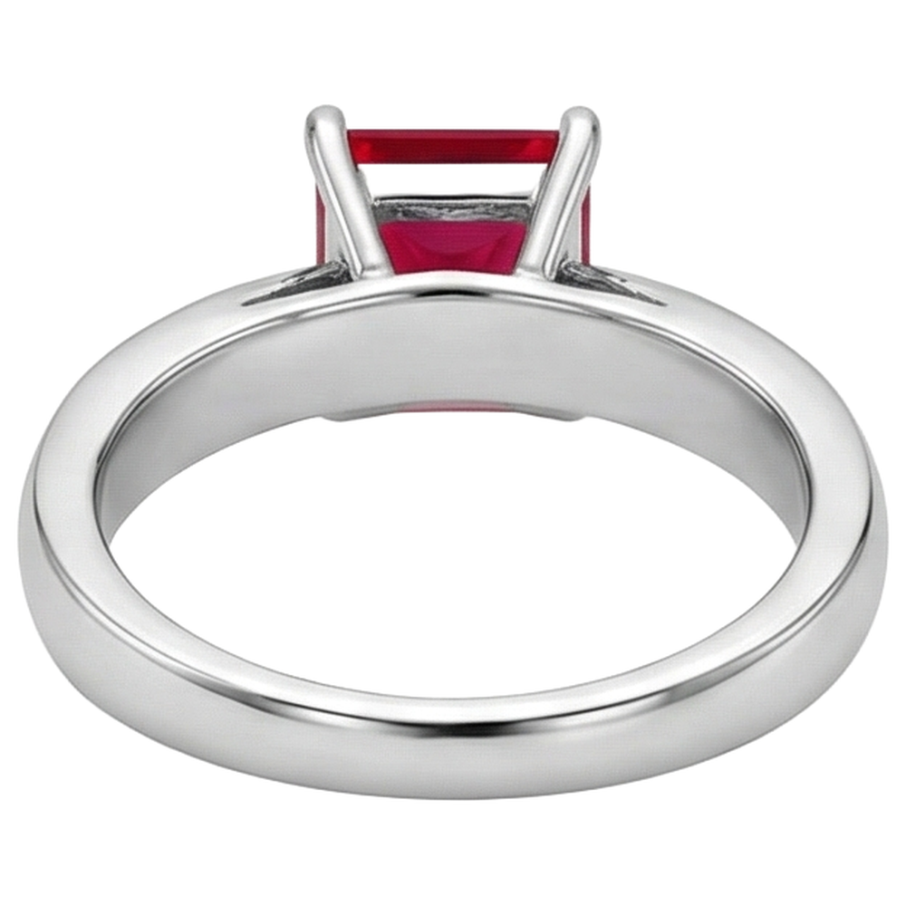 Anello Solitario Rubino 1 Carati Oro Bianco 14K