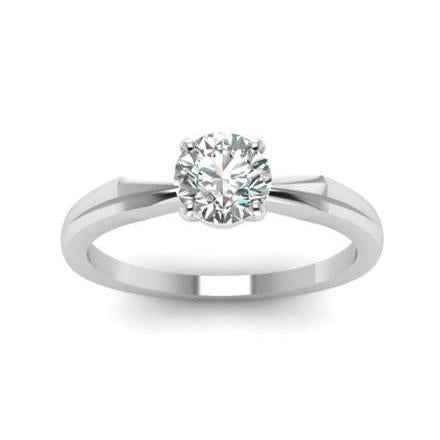Anello Solitario Scintillante Da Donna Con Genuino Diamante Da 2.25 Carati In Oro Bianco 14K