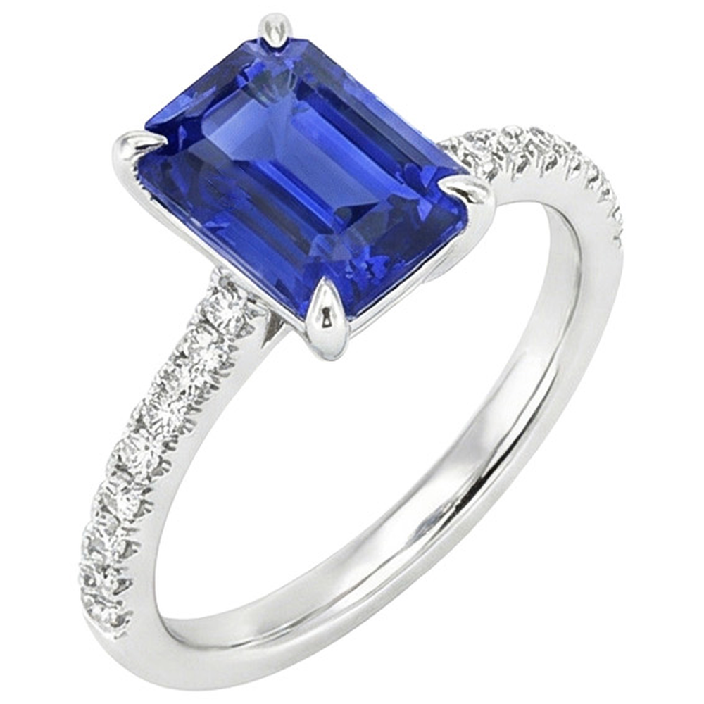 vero emerald diamante 4carati anello vista dall'alto