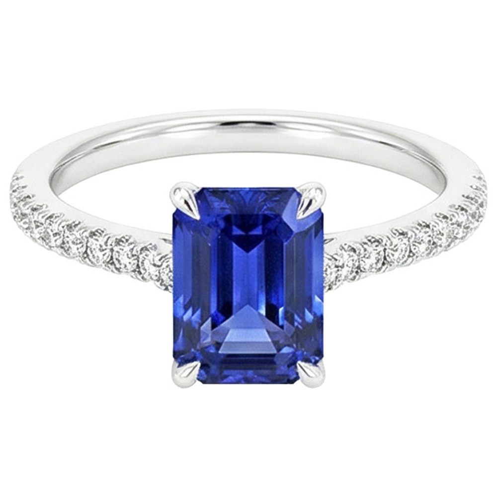 vero emerald diamante 4carati anello su bianco