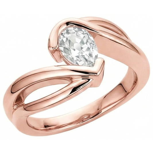 vero pear diamante 2.25carati anello angolo laterale