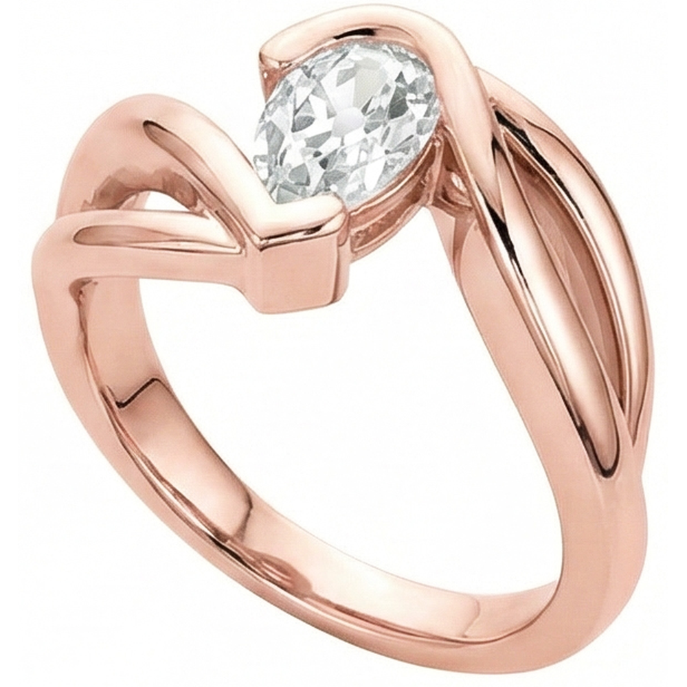 vero pear diamante 2.25carati anello dettaglio ravvicinato