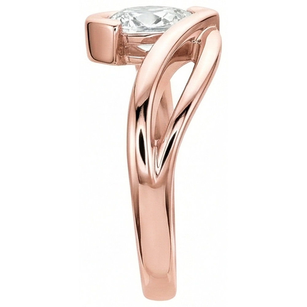 vero pear diamante 2.25carati anello vista di profilo