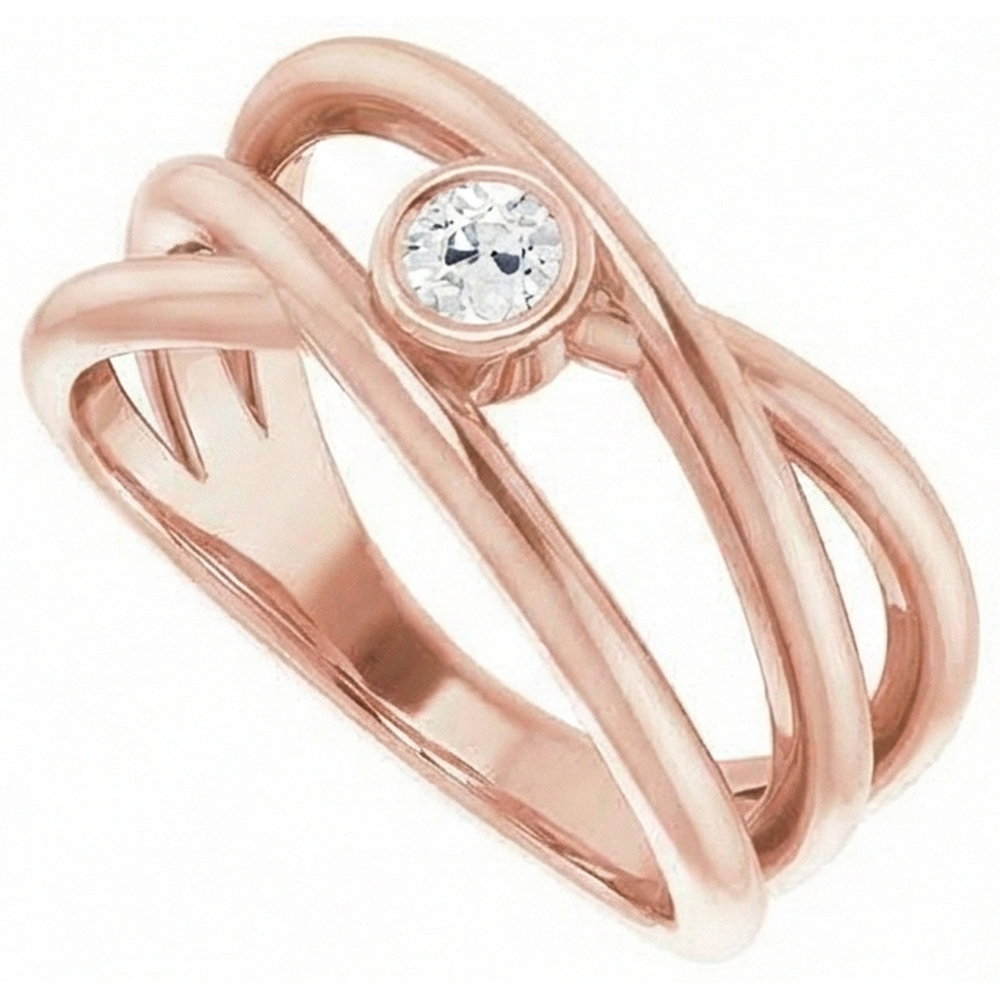 vero round diamante anello angolo laterale