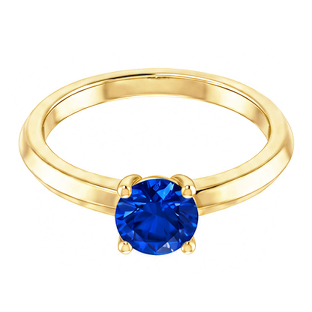 Anello Solitario Zaffiro Blu 1.25 Carati Oro Giallo 14K Gioielli