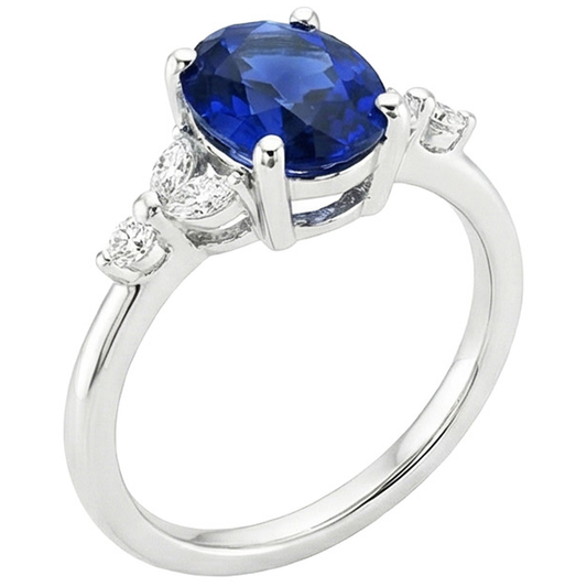 vero marquise diamante 3.75carati anello angolo laterale