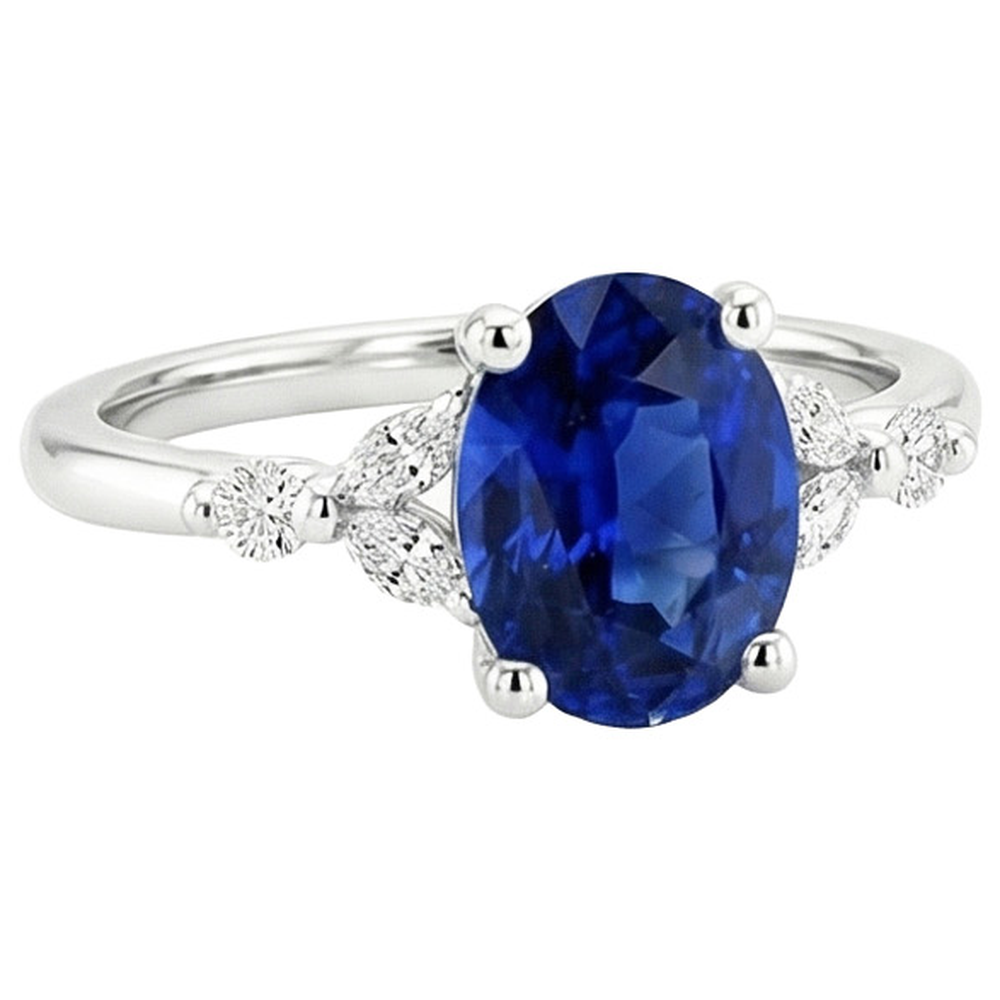 vero marquise diamante 3.75carati anello vista di profilo