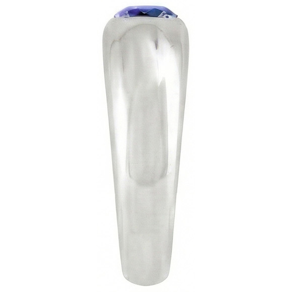 Anello Solitario Zaffiro Ceylon Tondo Flush Set Fusto Spesso