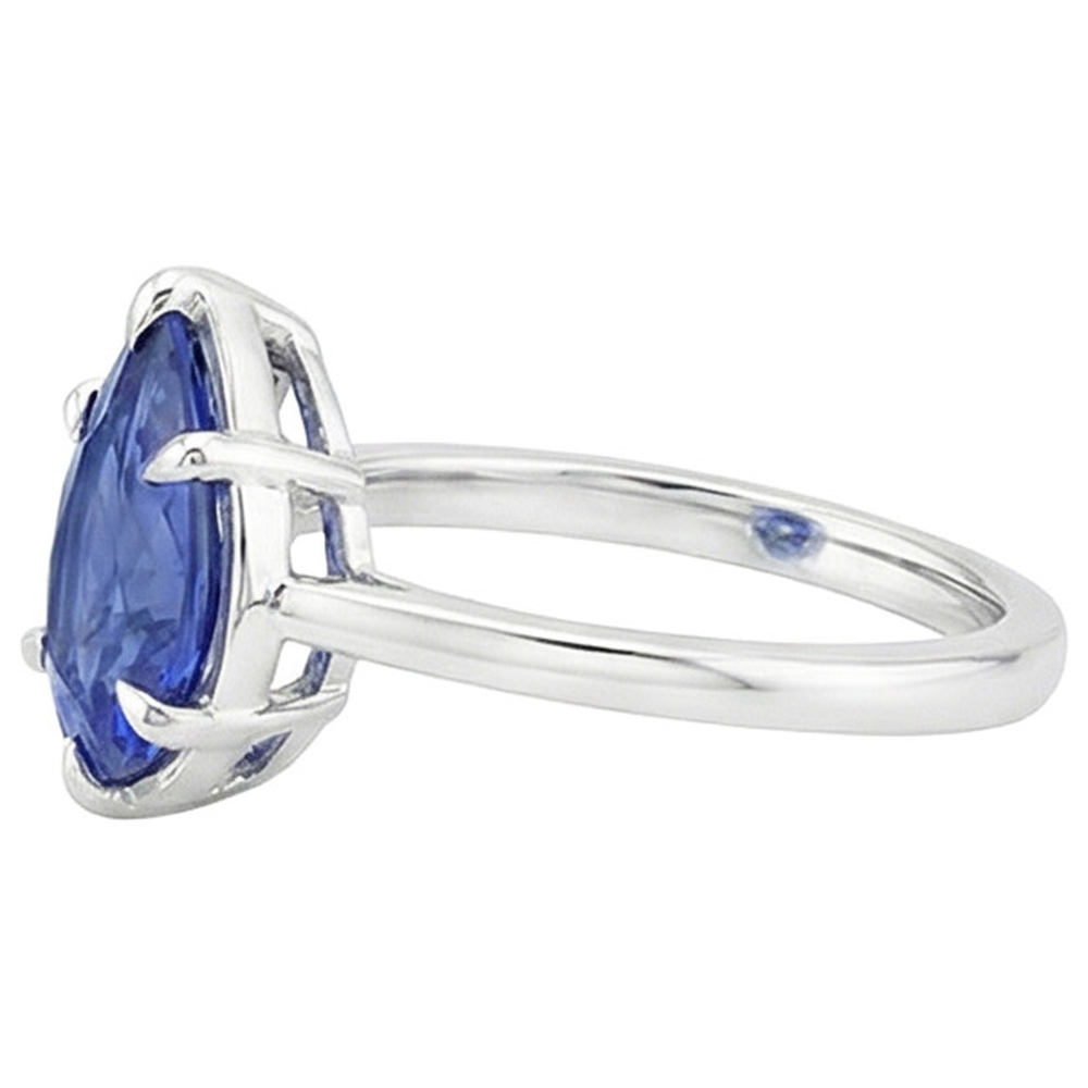Anello Solitario Zaffiro Sri Lanka Taglio Pera 2.50 Carati