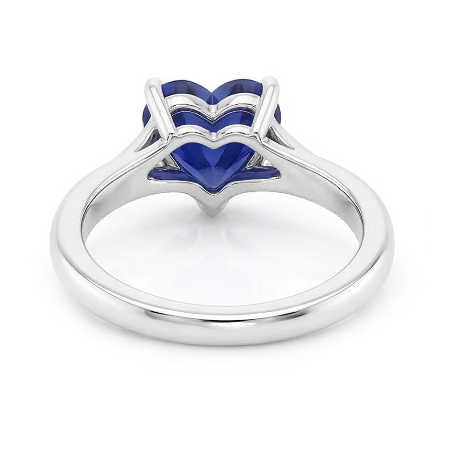 Anello Solitario con 2,50 Carati Cuore Sapphire Split Shank in oro bianco 14K