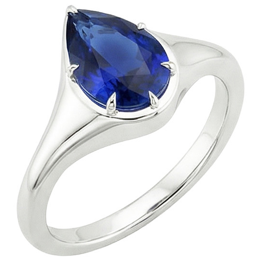 vero pear diamante 3.50carati anello dettaglio ravvicinato