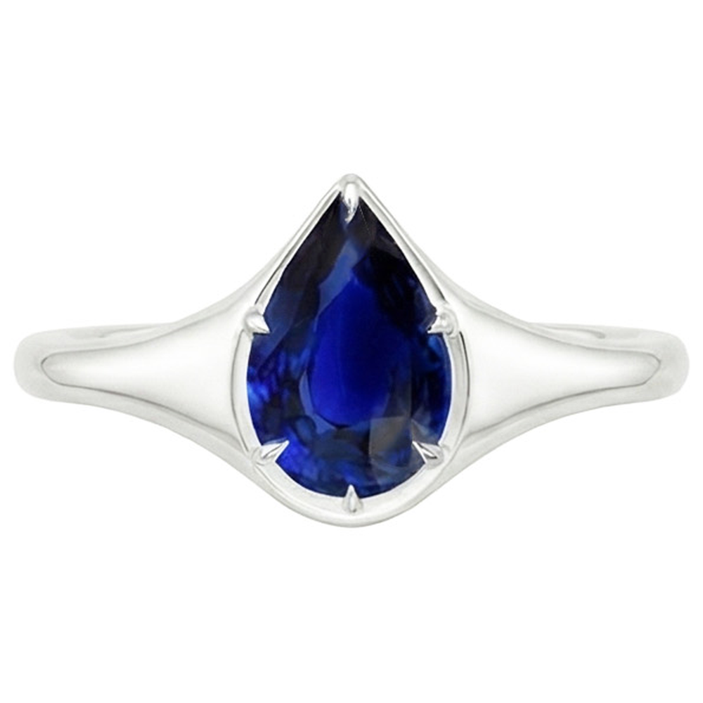 vero pear diamante 3.50carati anello vista dall'alto
