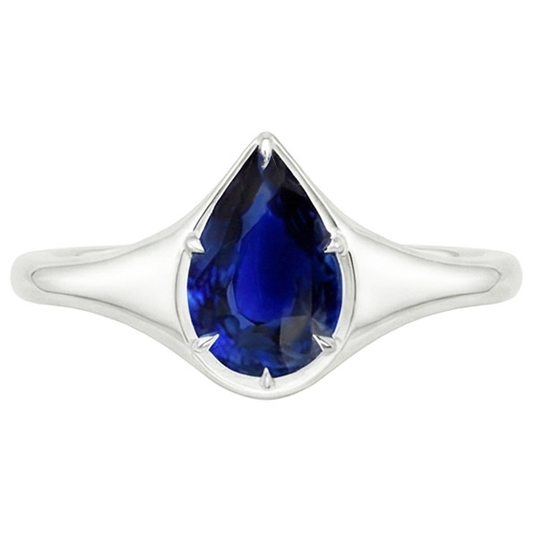 vero pear diamante 3.50carati anello vista dall'alto