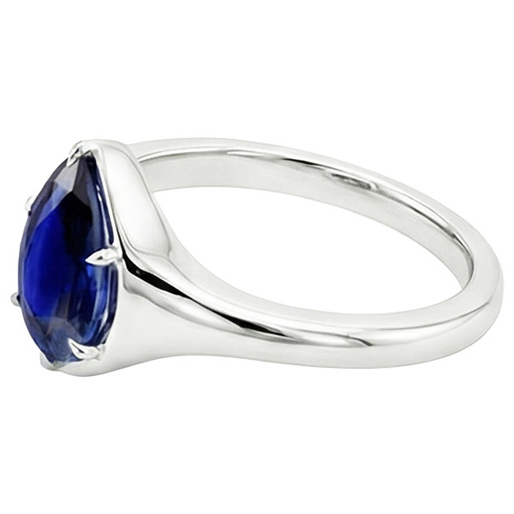 vero pear diamante 3.50carati anello su bianco