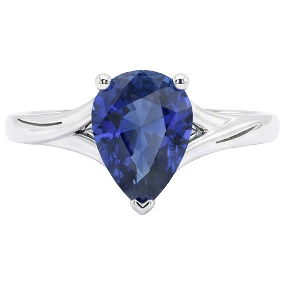 vero pear diamante 3carati anello su bianco