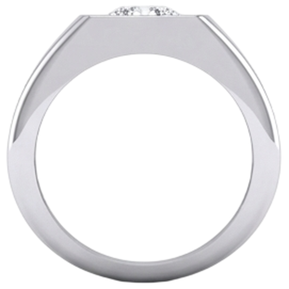Anello Solitario da Uomo Con Naturale Diamante Naturale Autentico ( non creato in laboratorio ) 1 Carato Terra Estratta F VS1 Oro Bianco 14K