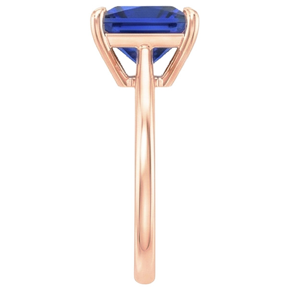 Anello Solitario in Oro Rosa Principessa Zaffiro dello Sri Lanka 3.50 Carati