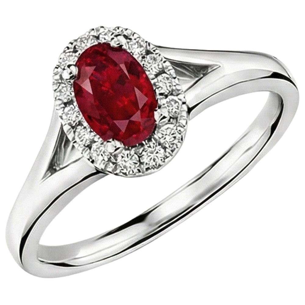 vero oval diamante 3.25carati anello angolo laterale