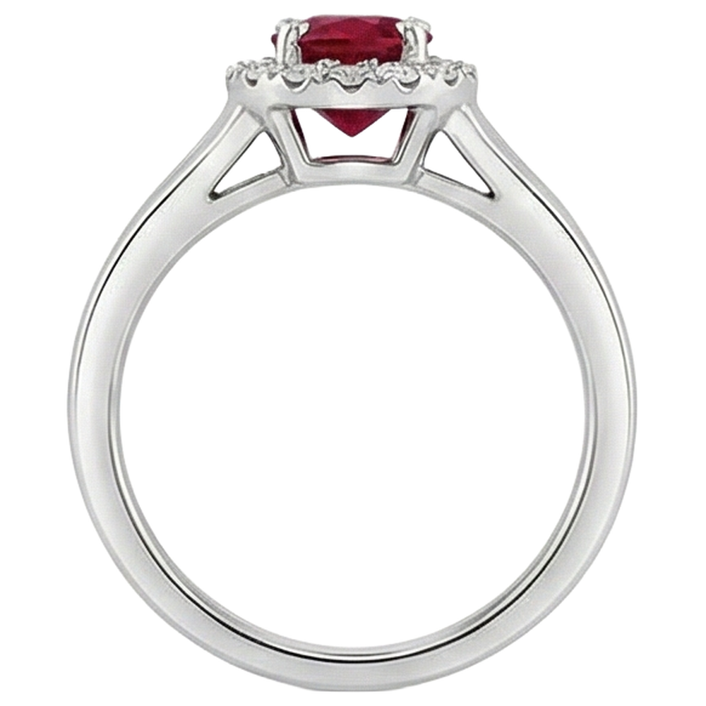 vero oval diamante 3.25carati anello vista di profilo