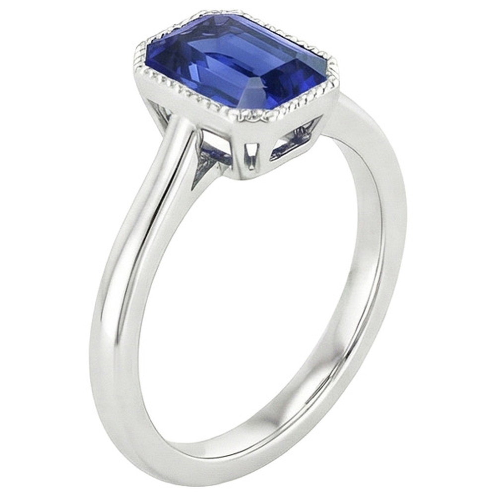 Anello Taglio Radiante Zaffiro