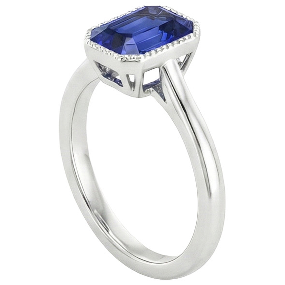 Anello Taglio Radiante Zaffiro