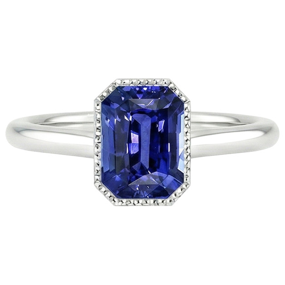 Anello Taglio Radiante Zaffiro