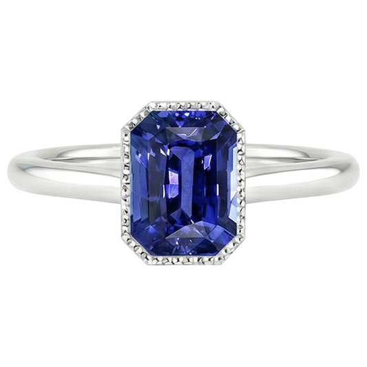 Anello Taglio Radiante Zaffiro