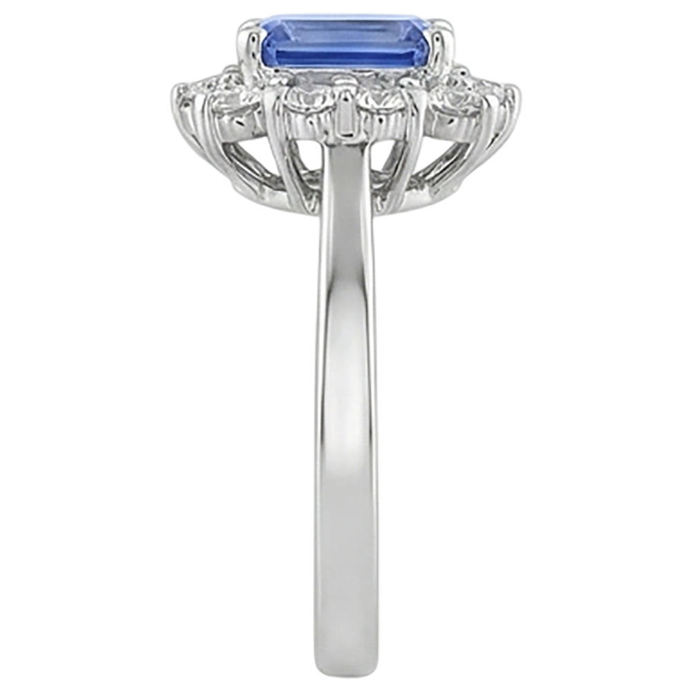 Anello Tanzanite E Diamanti Naturali Autentici ( non creati in laboratorio ) 6.20 Carati Oro Bianco 14K