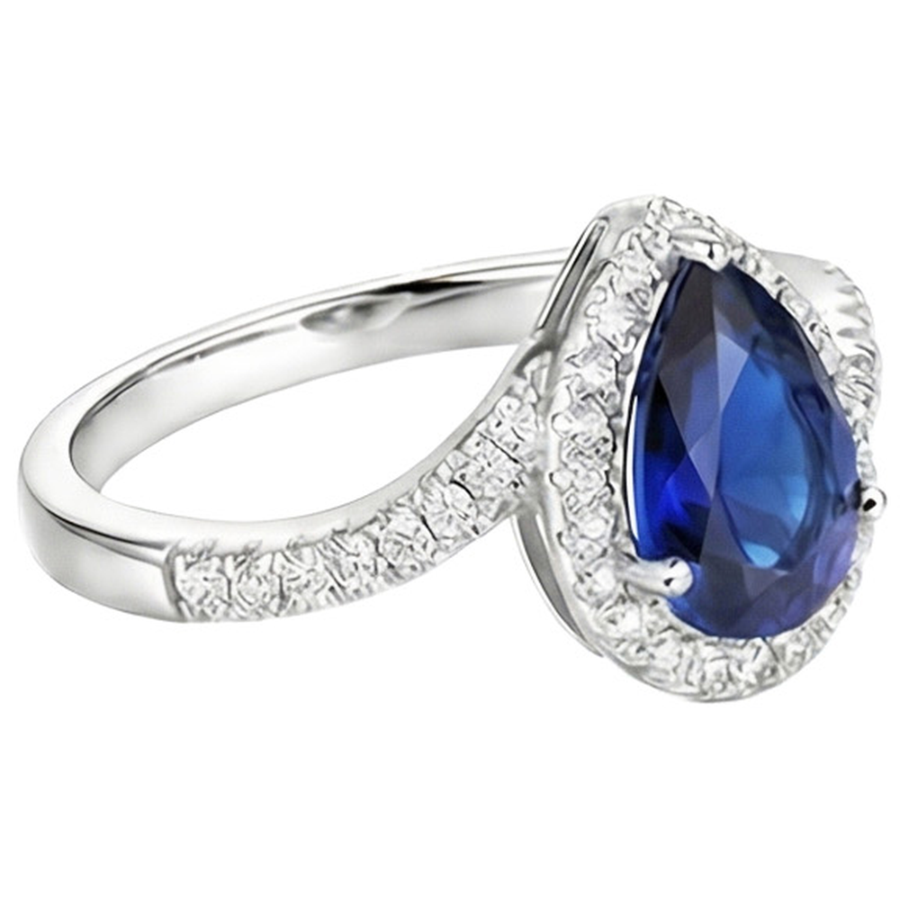 vero round diamante 4carati anello su bianco