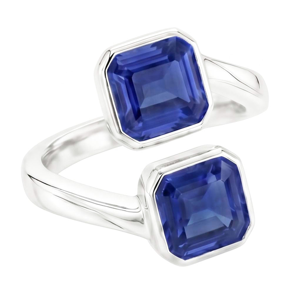 Anello Toi Et Moi con zaffiro smeraldo 3 carati 2 castoni in pietra incastonata in filigrana