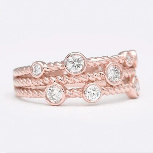 vero round diamante 1.50carati fede eternity angolo laterale