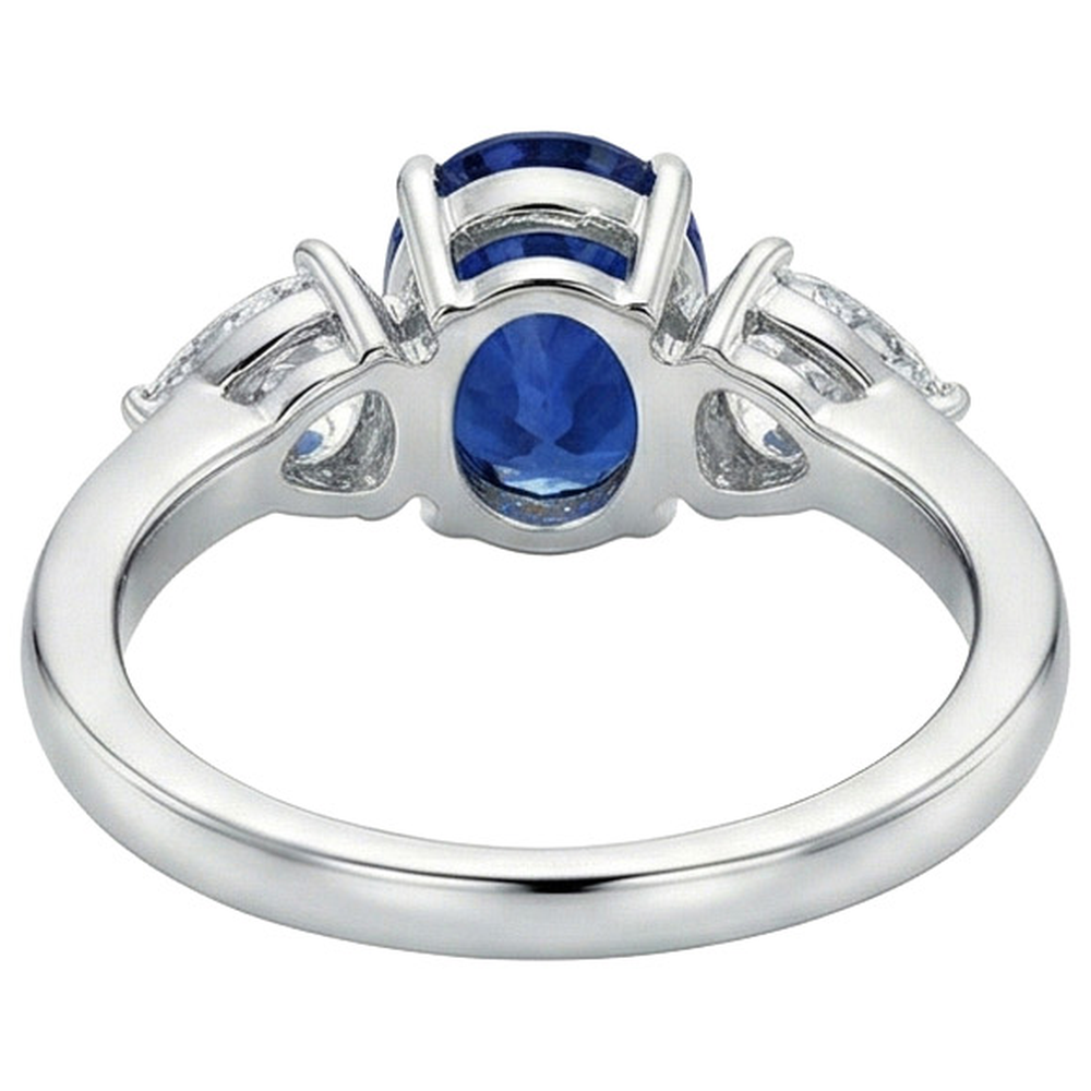 vero oval diamante 5.50carati anello angolo laterale