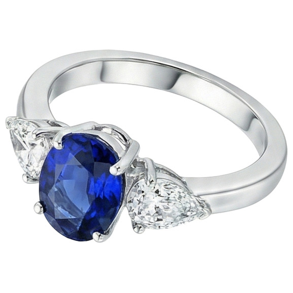 vero oval diamante 5.50carati anello vista dall'alto