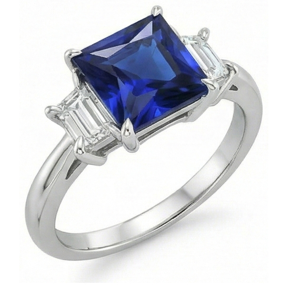vero princess diamante 5.25carati anello angolo laterale